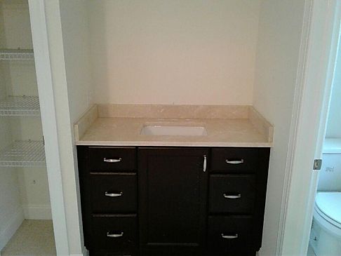 bathroom counter and sink installation